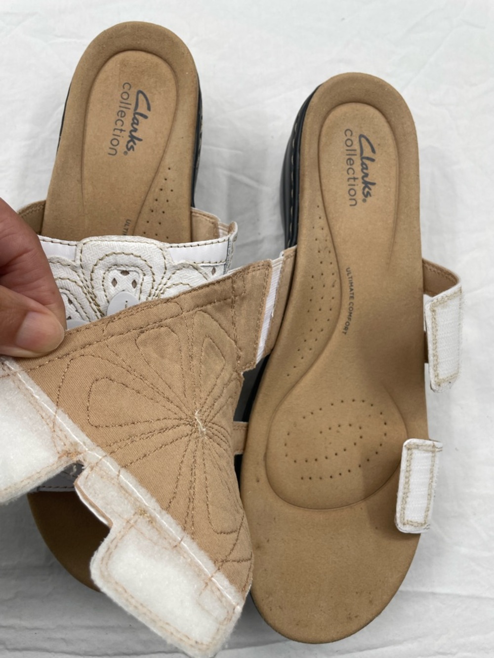 NEW! Clarks Merliah Belle Leather Wedge Sandals. 10M. - Picture 7 of 16